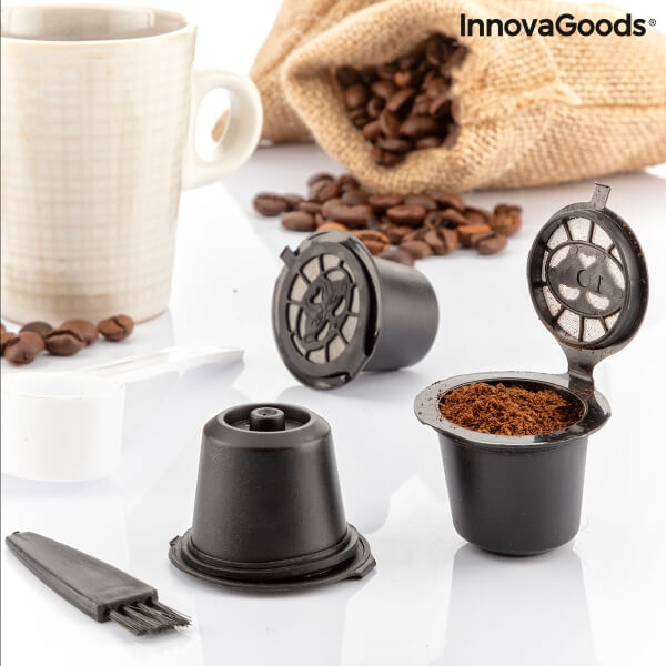 Cápsulas reutilizables compatibles para cafetera Nespresso, filtro de café  recargable con 1 cuchara, 1 cepillo, artículos para el hogar, 5 uds. -  AliExpress